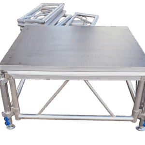 Aluminium Stage 1.22m by 1 .22m height 0.5m to 1m