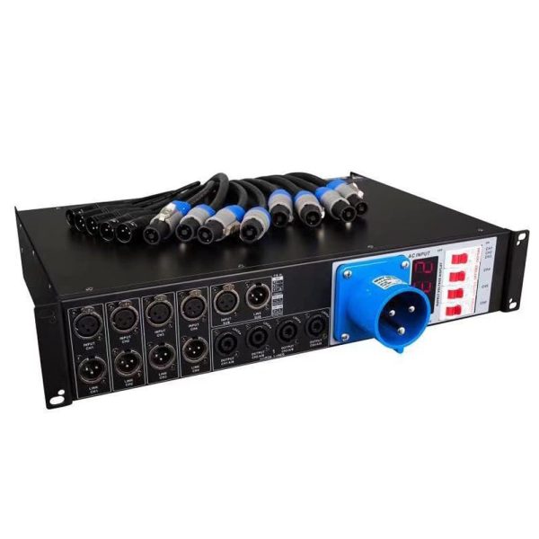 8 built‑in relay circuits controlling outputs.
